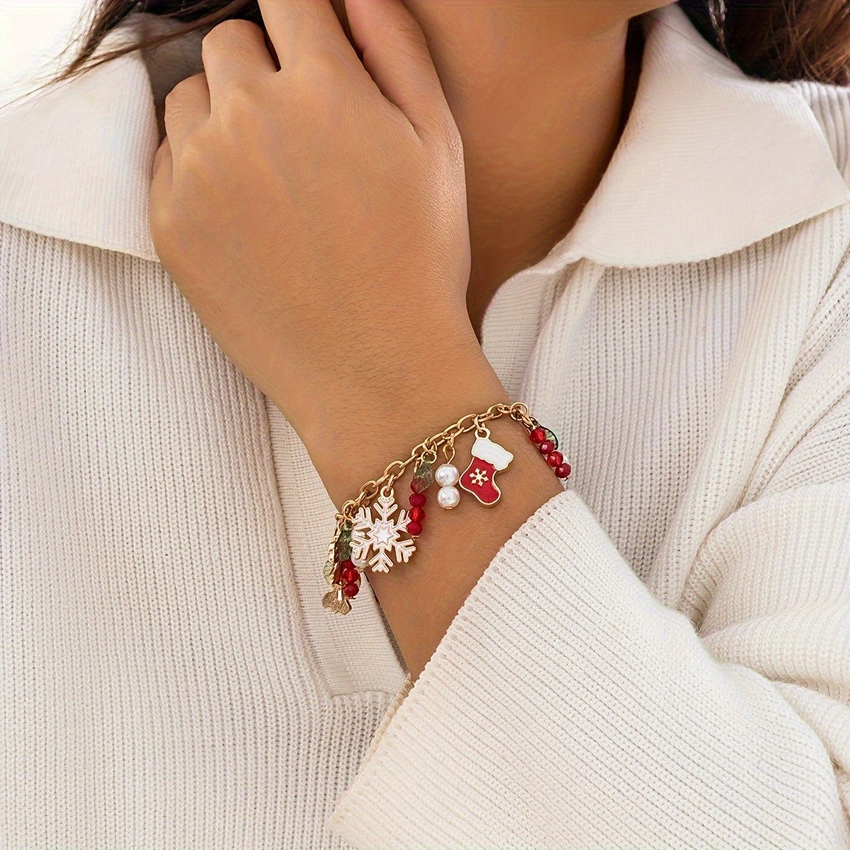Festive Snowflake Charm Bracelet