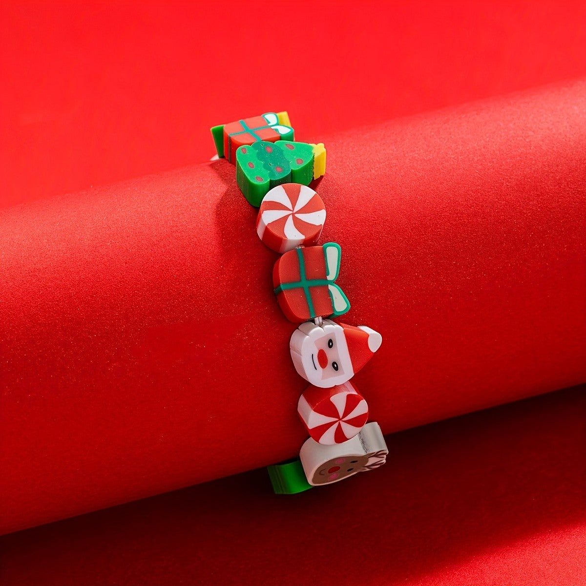 Cute Christmas Polymer Clay Bracelet