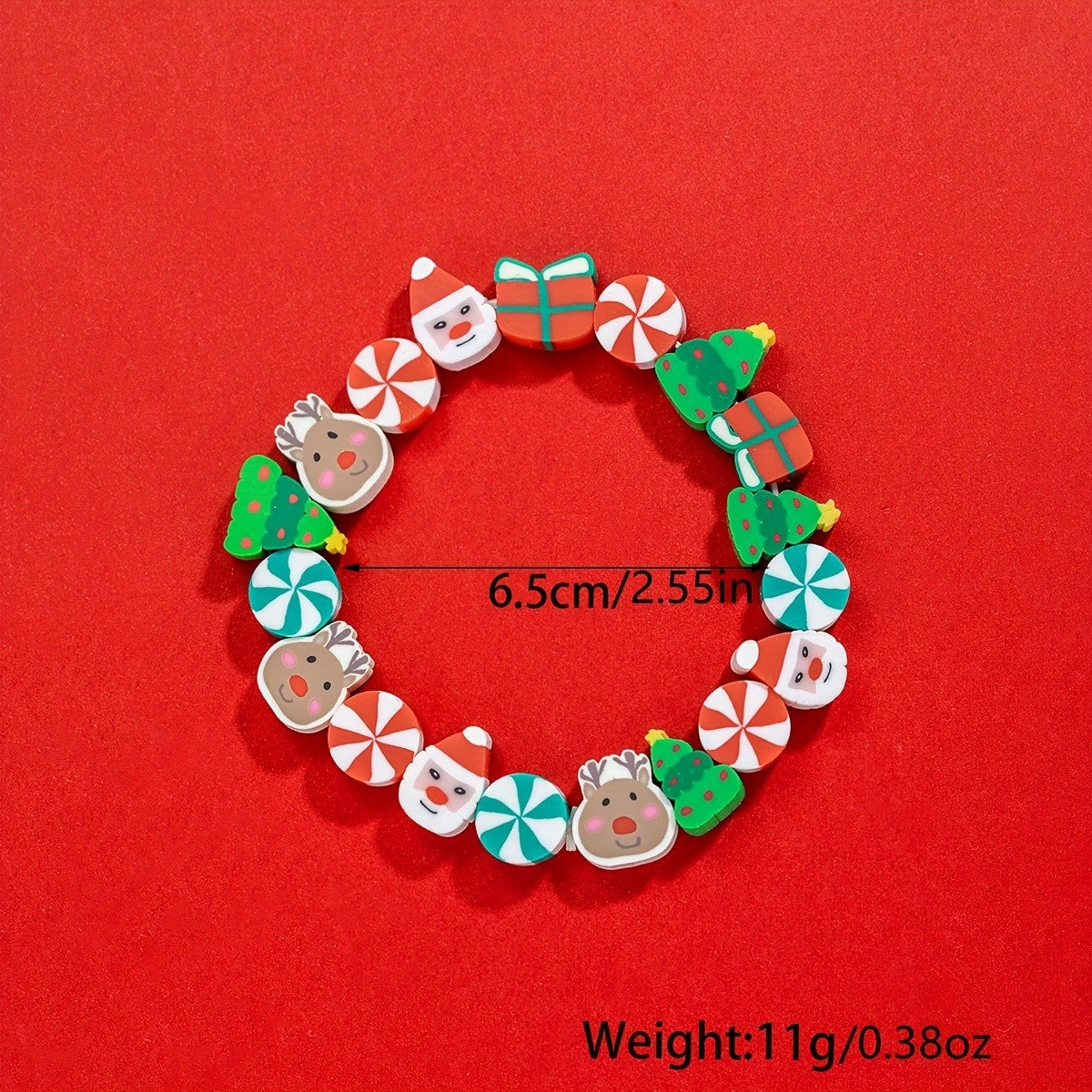 Cute Christmas Polymer Clay Bracelet
