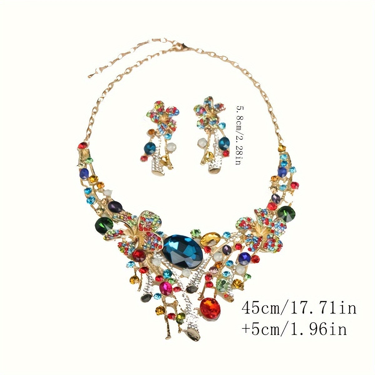 Boho Vibrant Floral Necklace Set