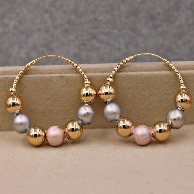Boho Multicolor Beaded Hoop Earrings