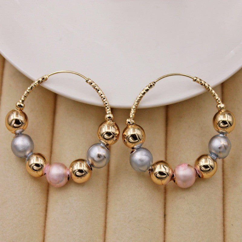 Boho Multicolor Beaded Hoop Earrings