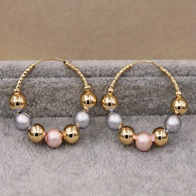 Boho Multicolor Beaded Hoop Earrings