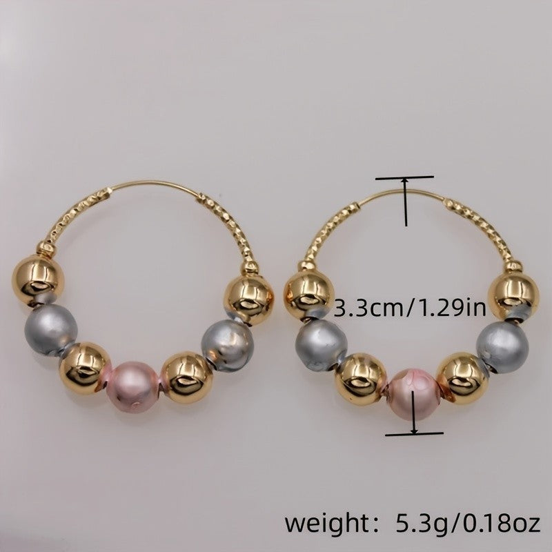 Boho Multicolor Beaded Hoop Earrings