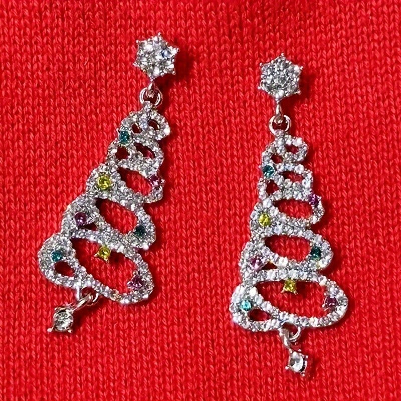 Elegant Christmas Tree Drop Earrings