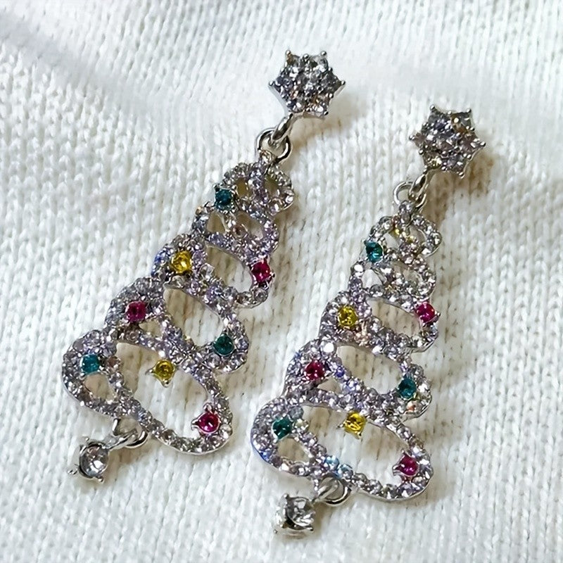 Elegant Christmas Tree Drop Earrings