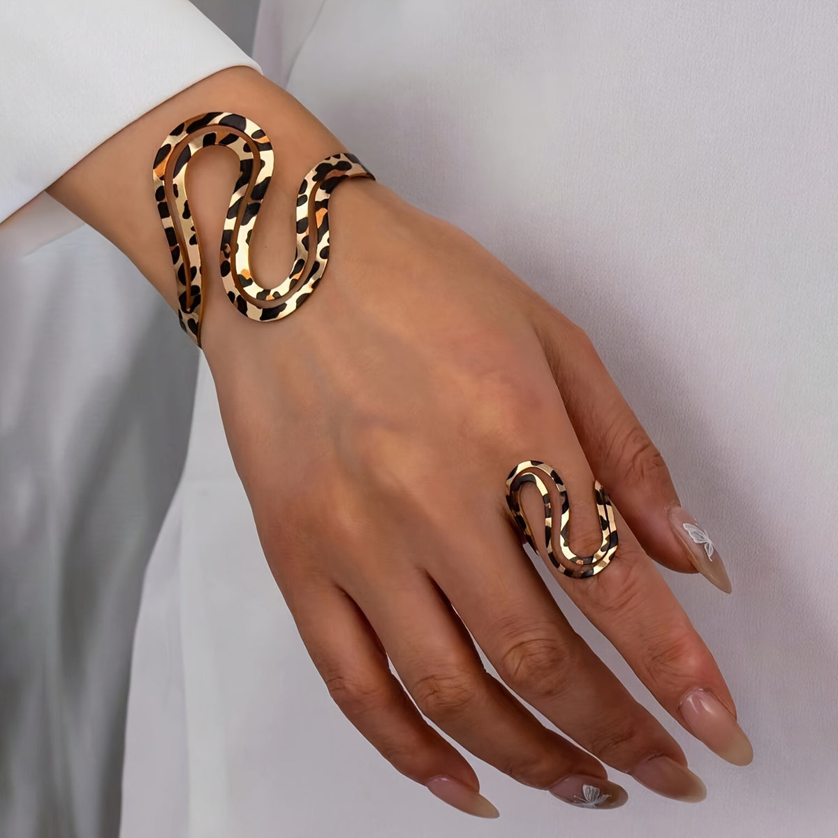 14k Boho Leopard Snake Ring