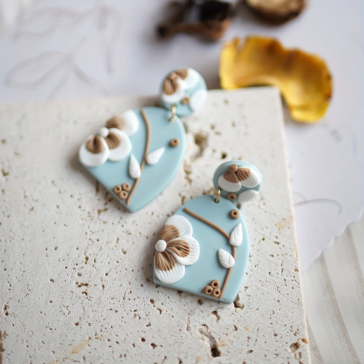 Boho Floral Polymer Clay Earrings
