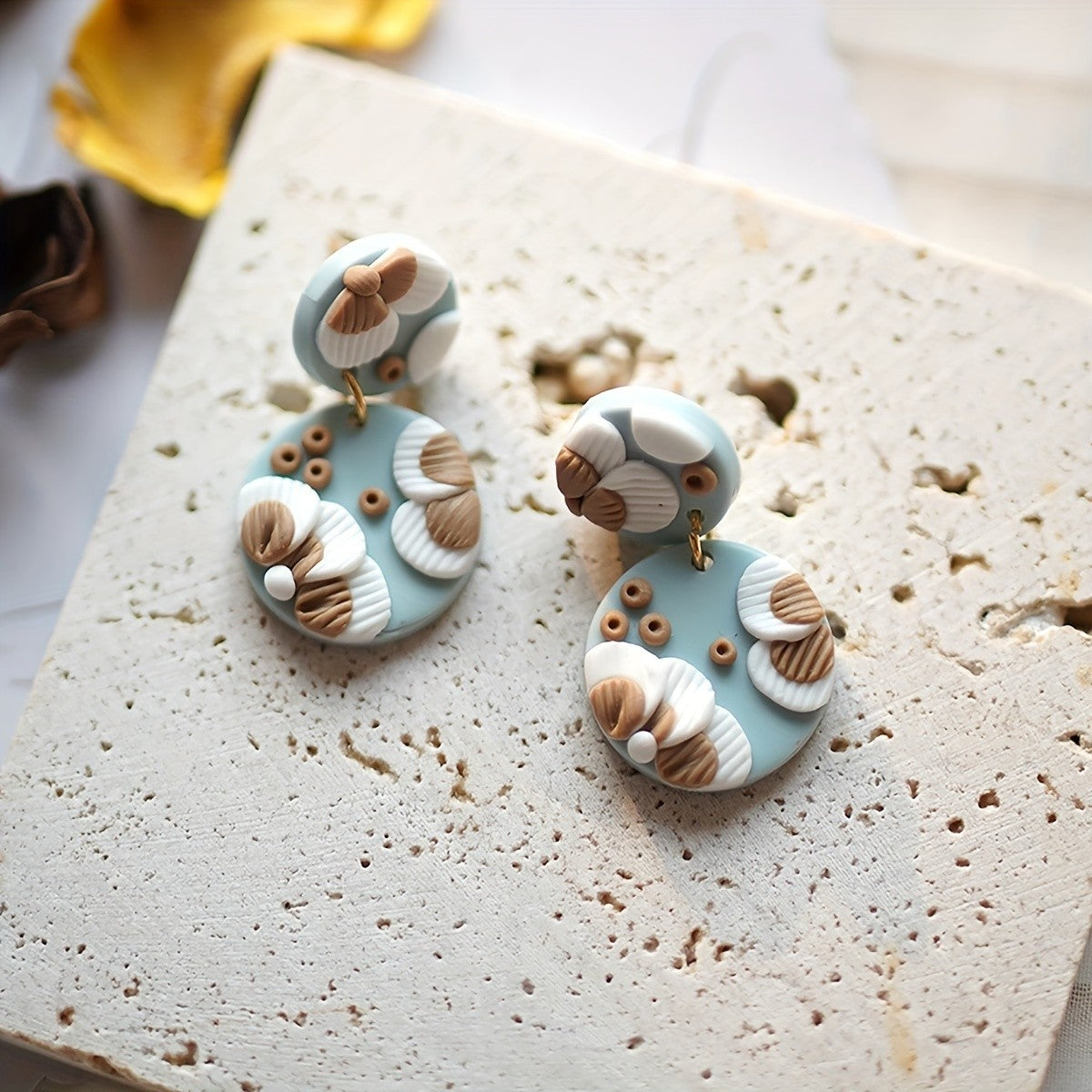 Boho Floral Polymer Clay Earrings