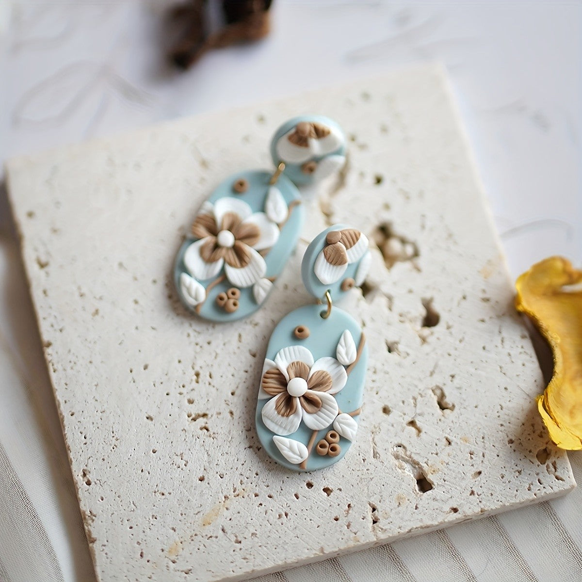 Boho Floral Polymer Clay Earrings