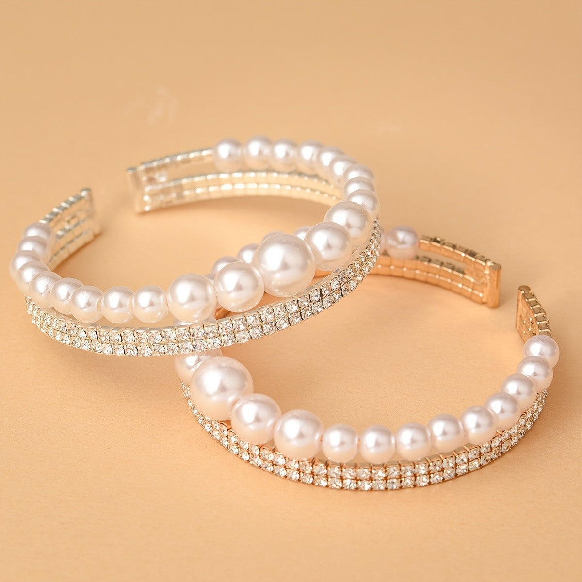 Elegant Multi-Layer Pearl Cuff Bracelet