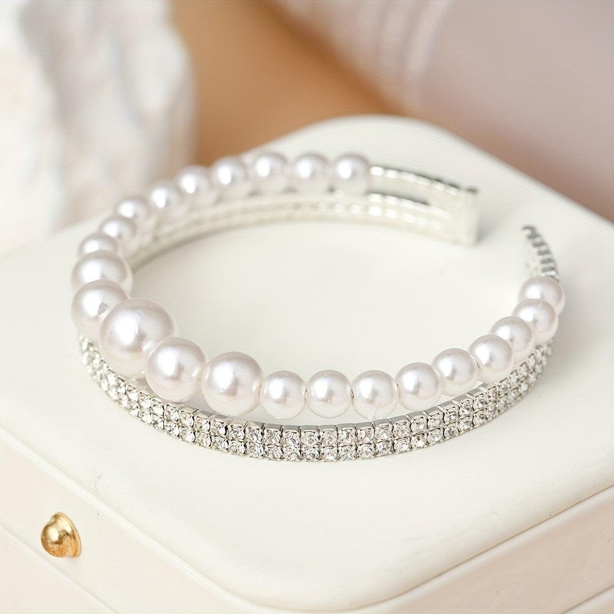 Elegant Multi-Layer Pearl Cuff Bracelet