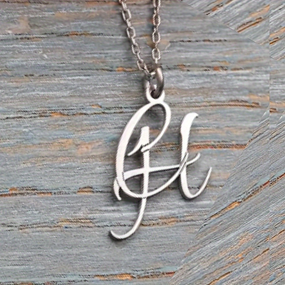 18k Elegant Script Initial Necklace