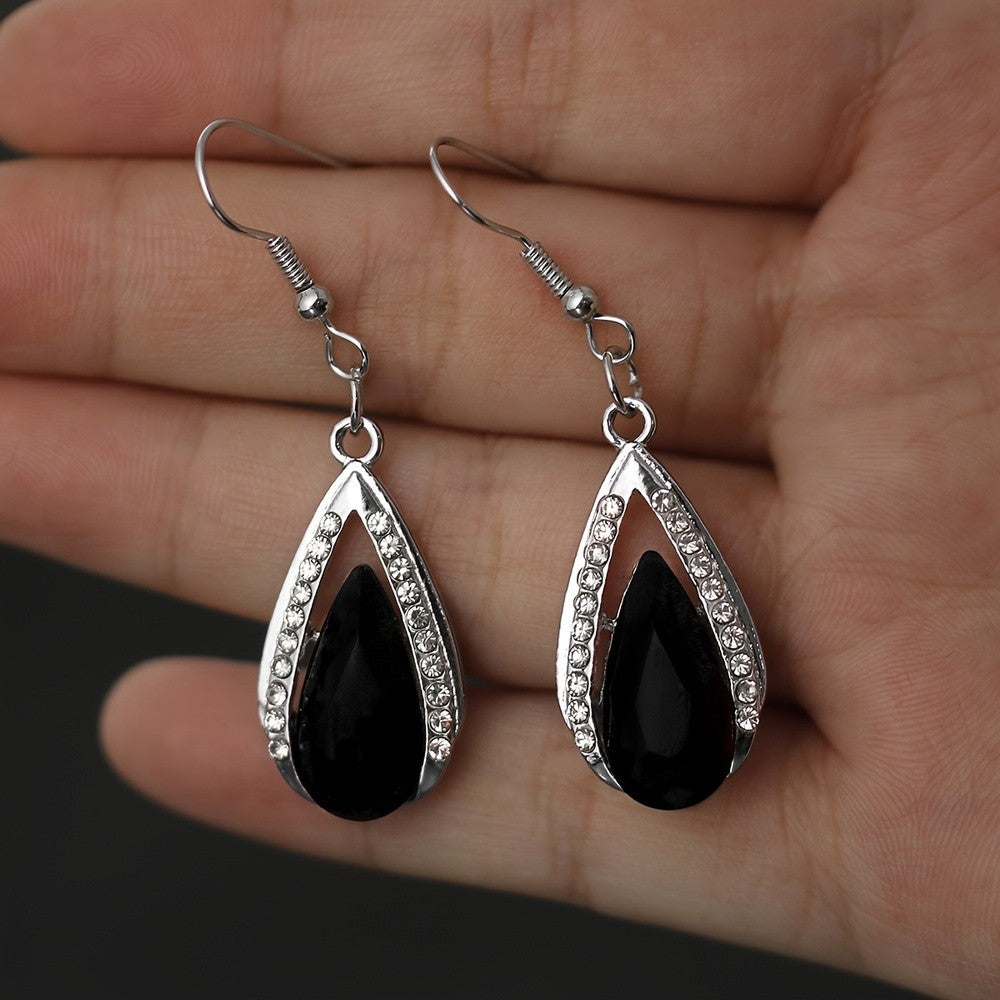 Romantic Red Teardrop Crystal Dangle Earrings