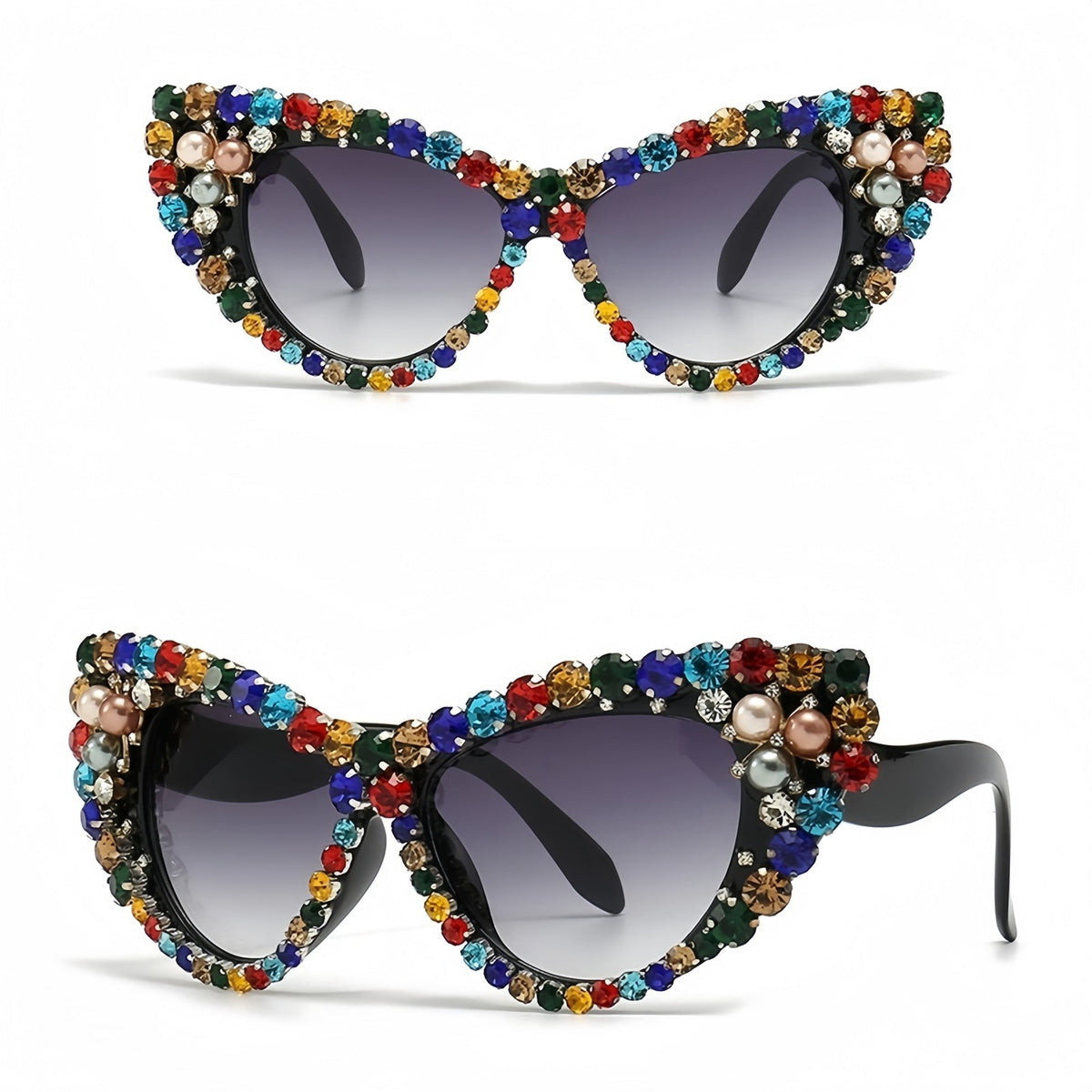 Classy Multicolor Gem Cat Eye Sunglasses