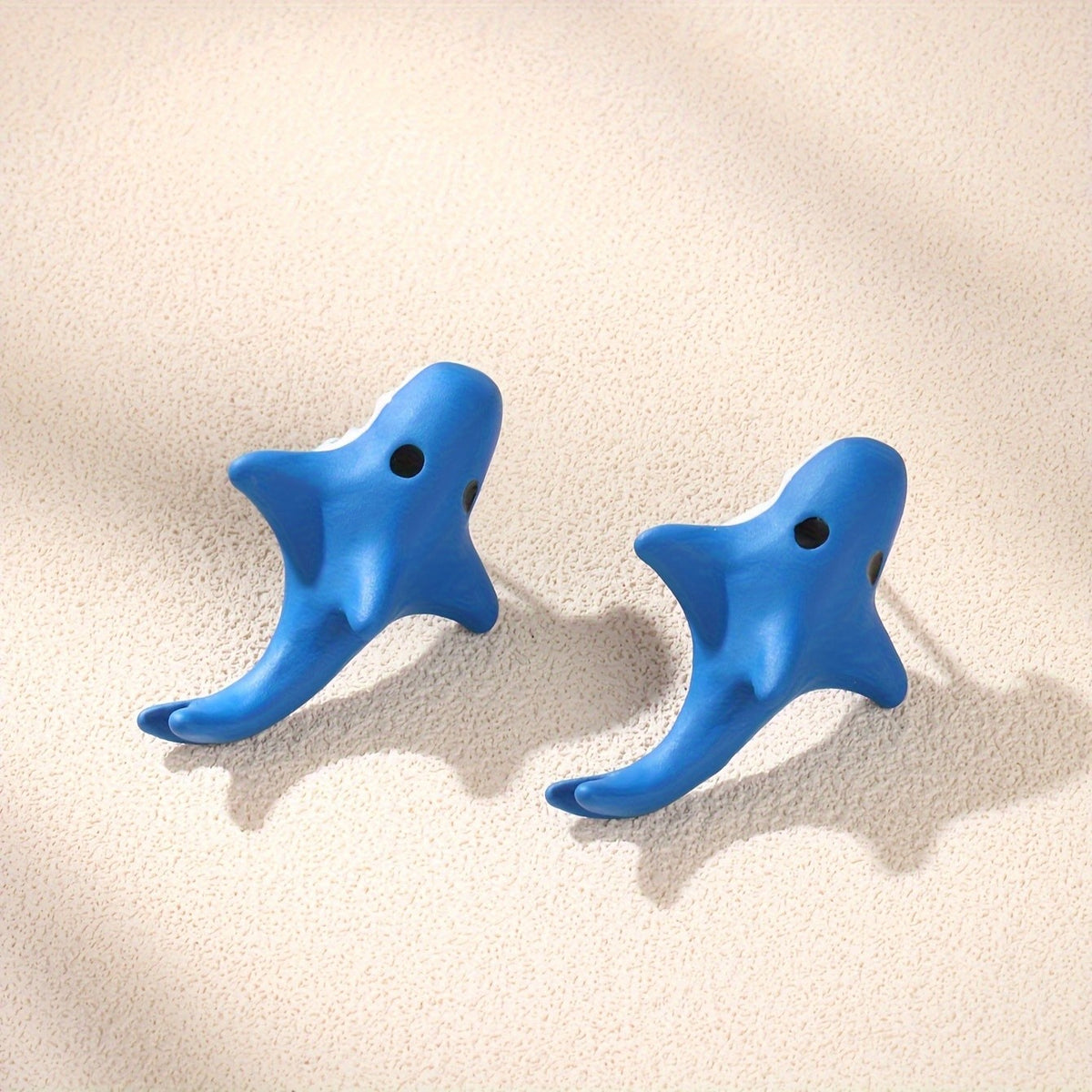 Cute Blue Shark Stud Earrings