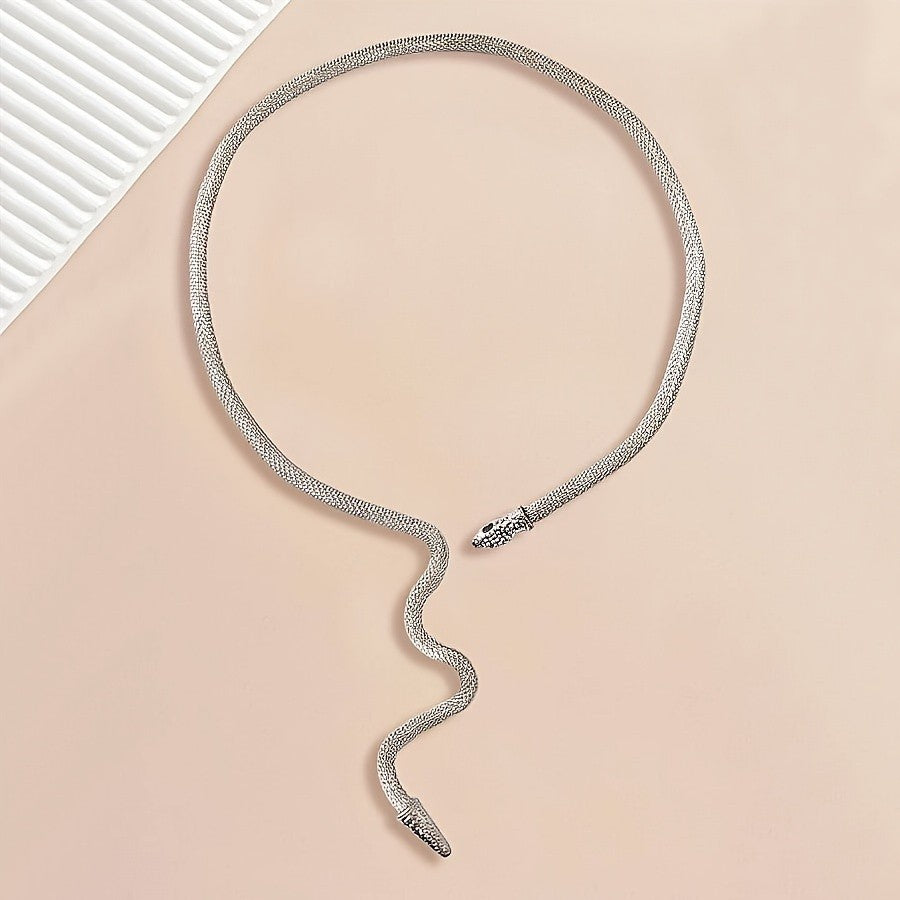 Statement Serpent Mesh Choker Necklace