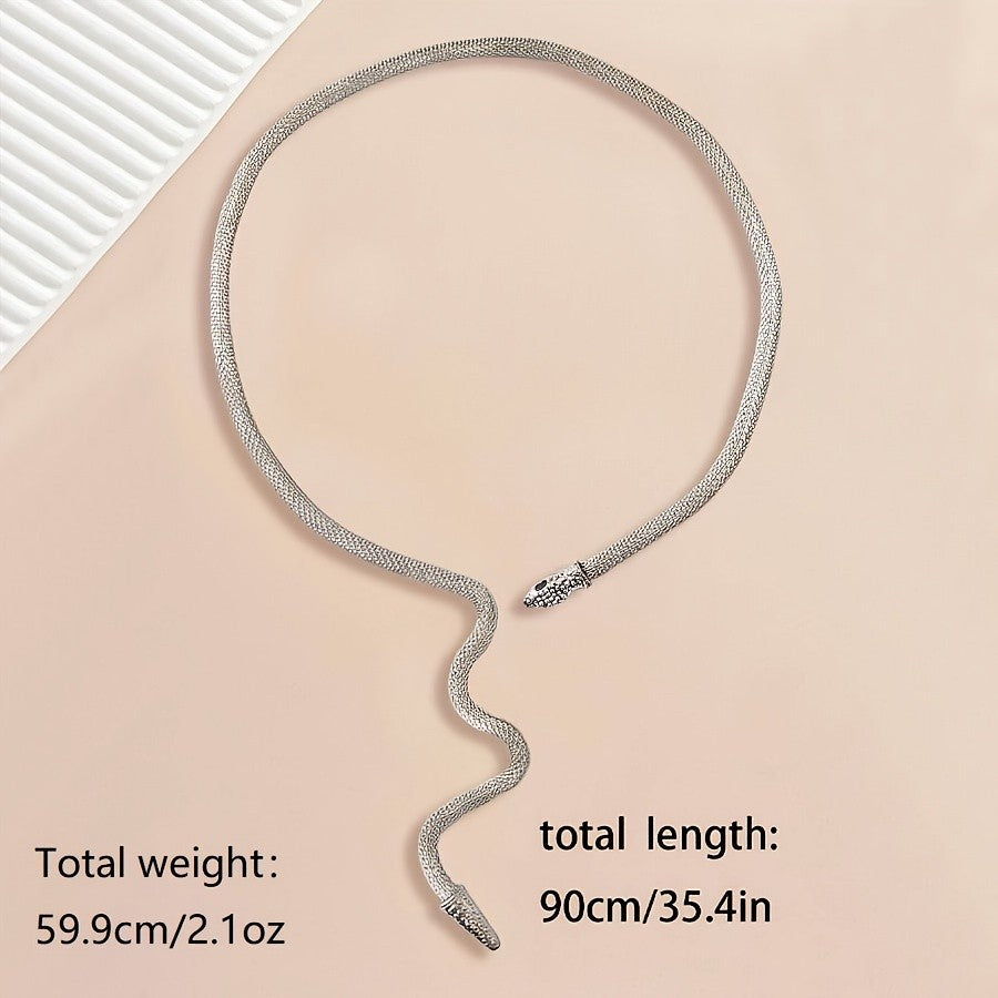Statement Serpent Mesh Choker Necklace