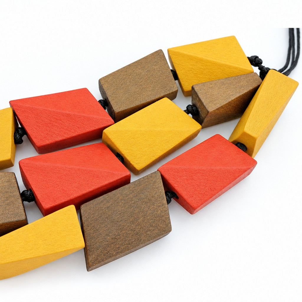 Boho Geometric Block Statement Necklace