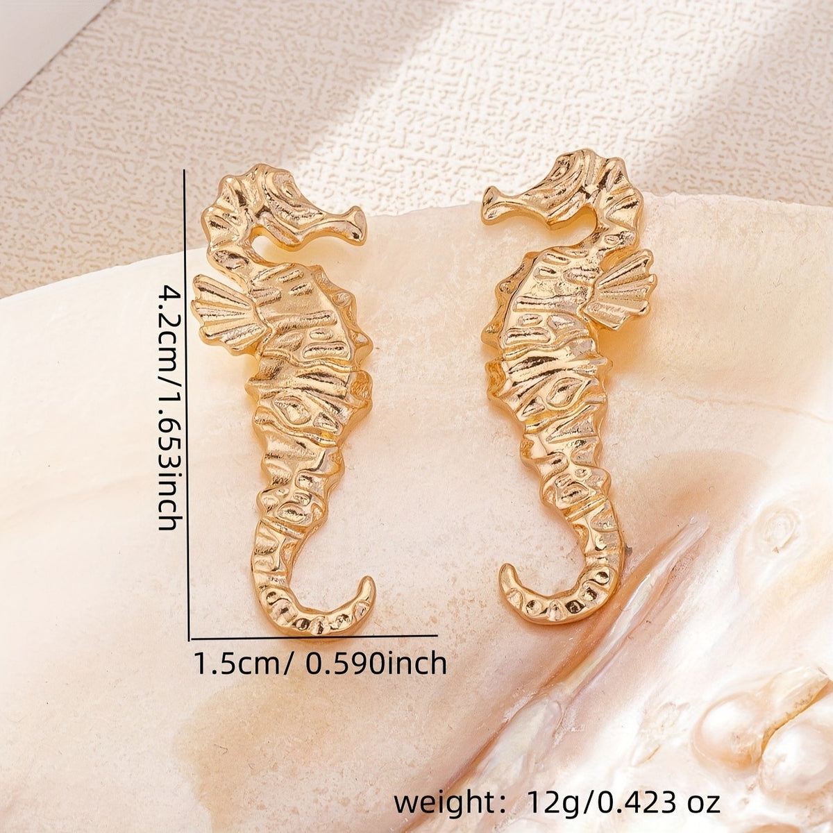 14k Vintage Seahorse Earrings