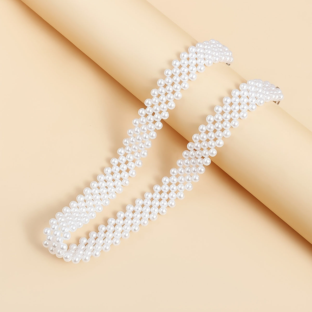 Elegant Multi-Strand Pearl Choker Necklace