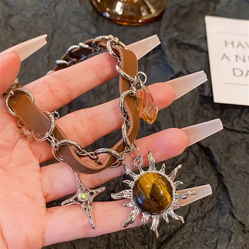 Boho Sun Moon Star Choker Necklace