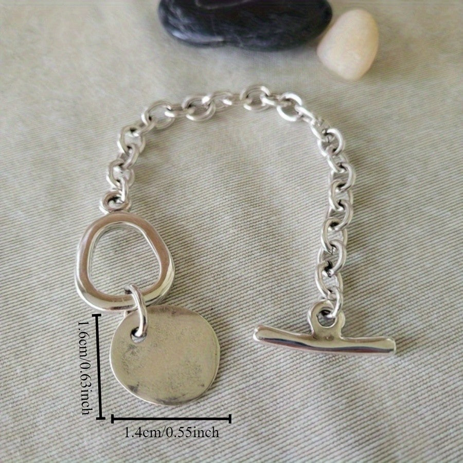 Classy Asymmetric Toggle Disc Bracelet