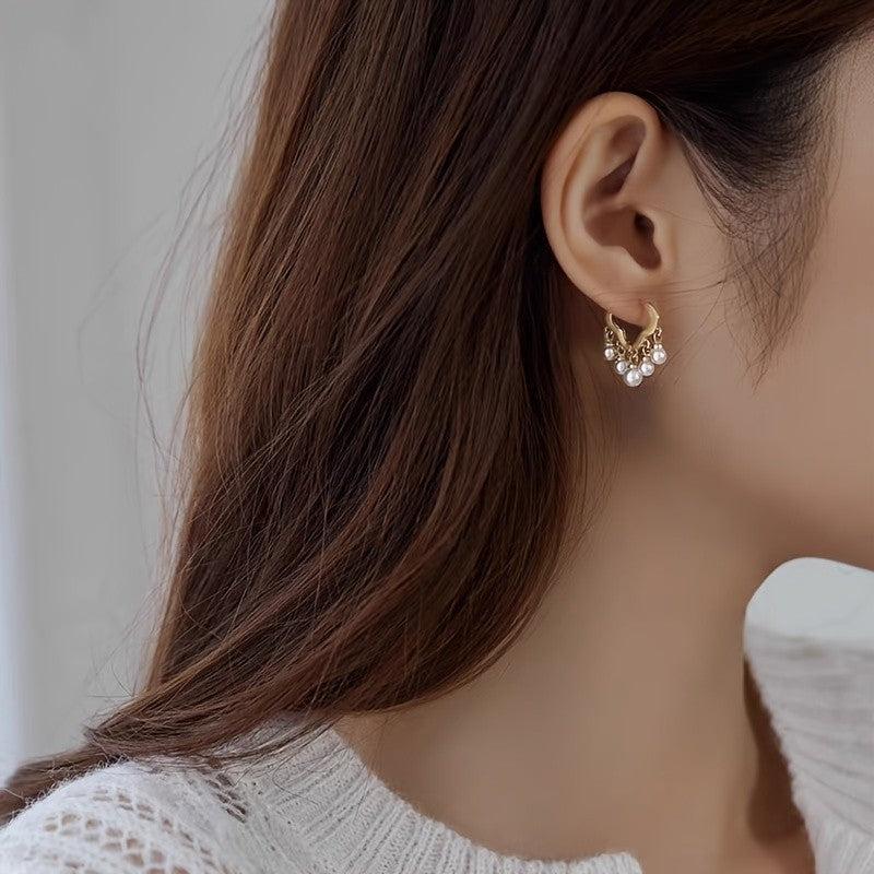 Elegant Cloud Pearl Drop Earrings