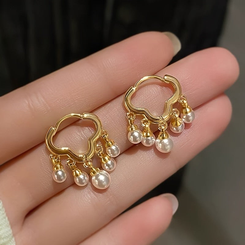 Elegant Cloud Pearl Drop Earrings