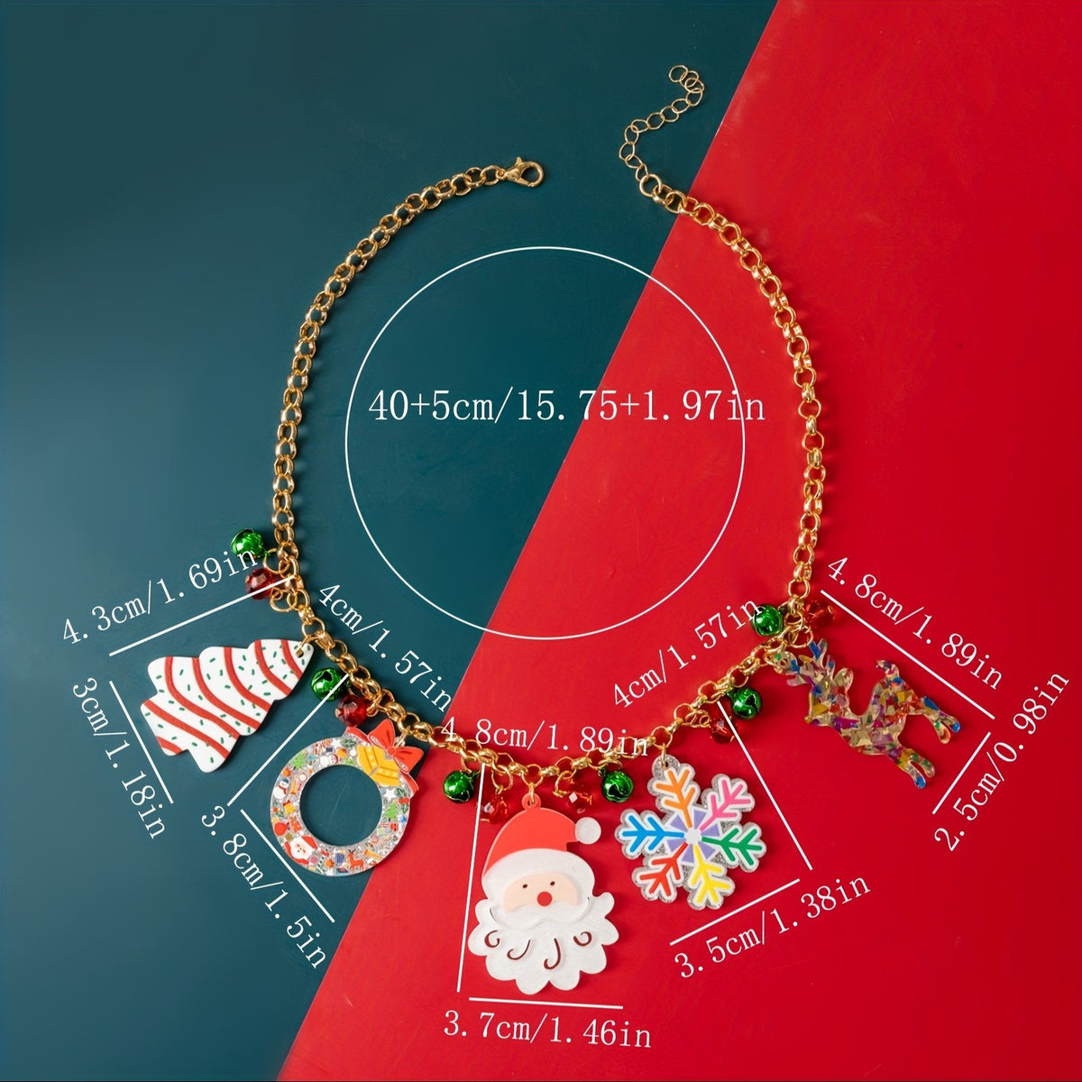 Cute Christmas Santa Charm Necklace