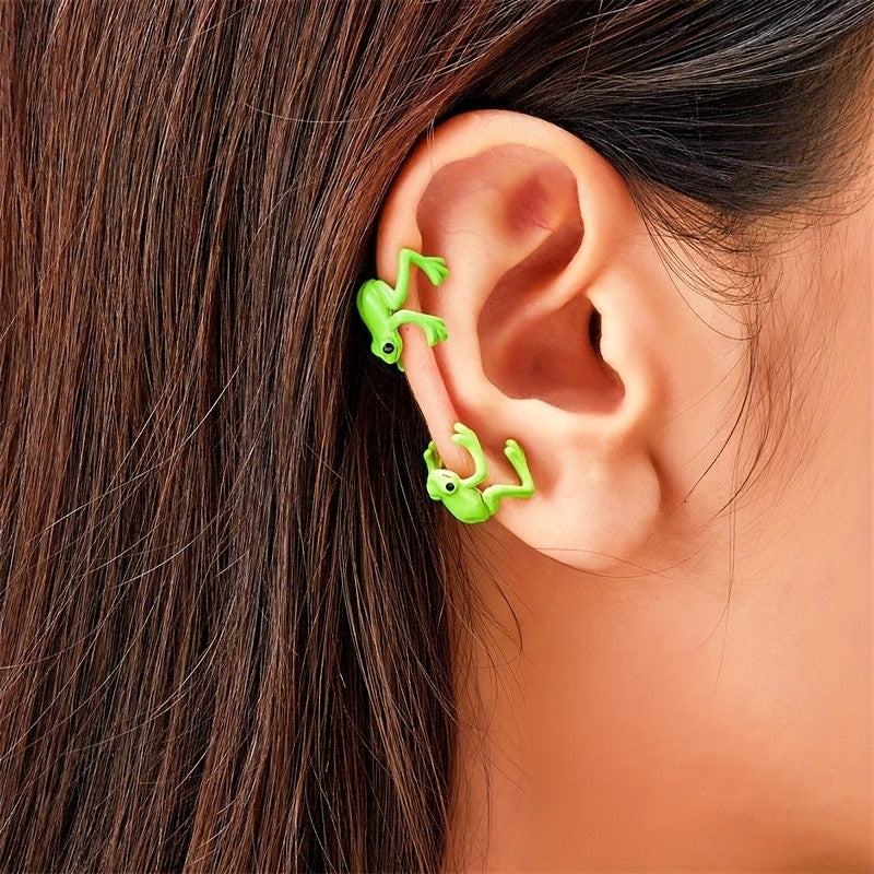 Cute Green Frog Ear Cuff