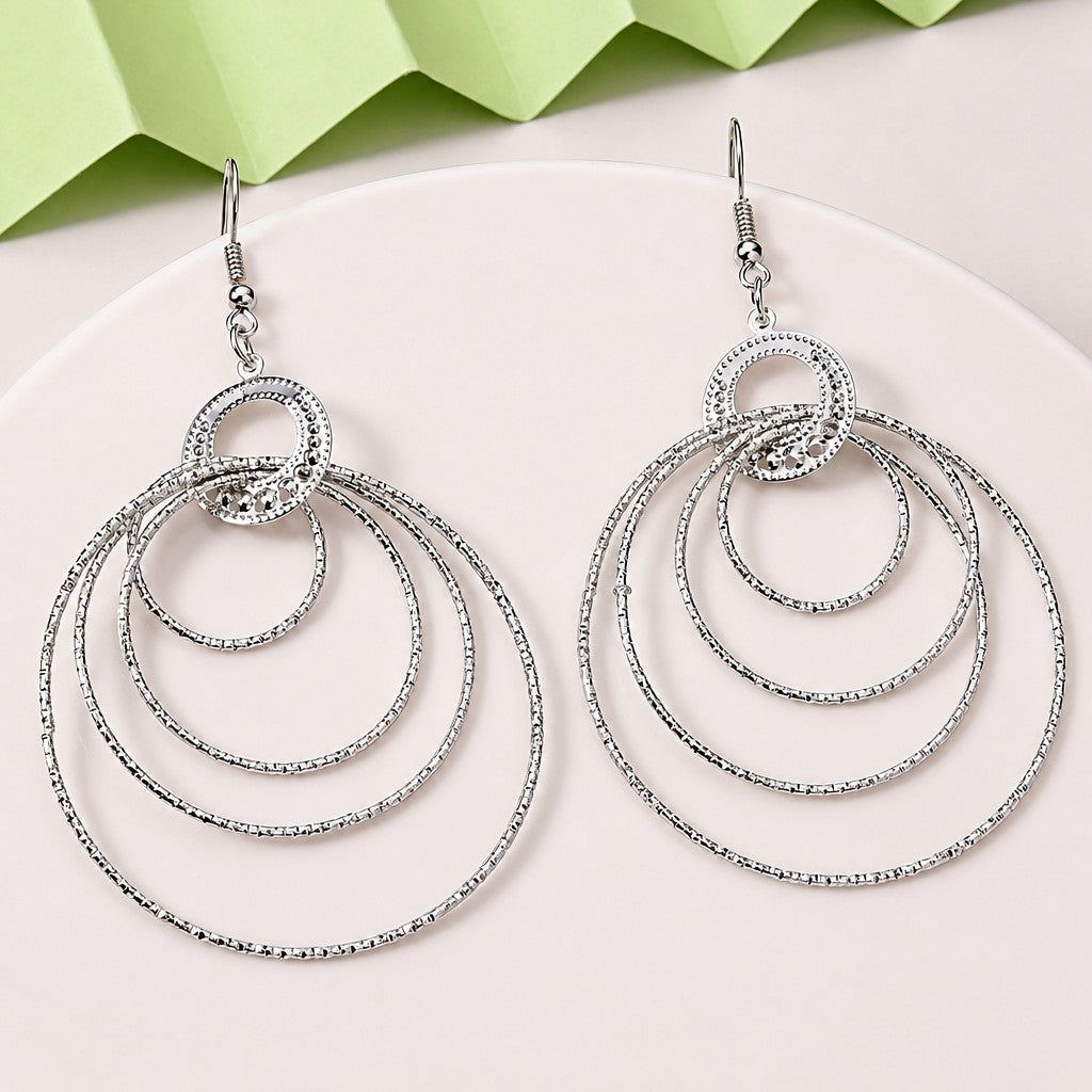 14k Boho Textured Spiral Hoop Earrings