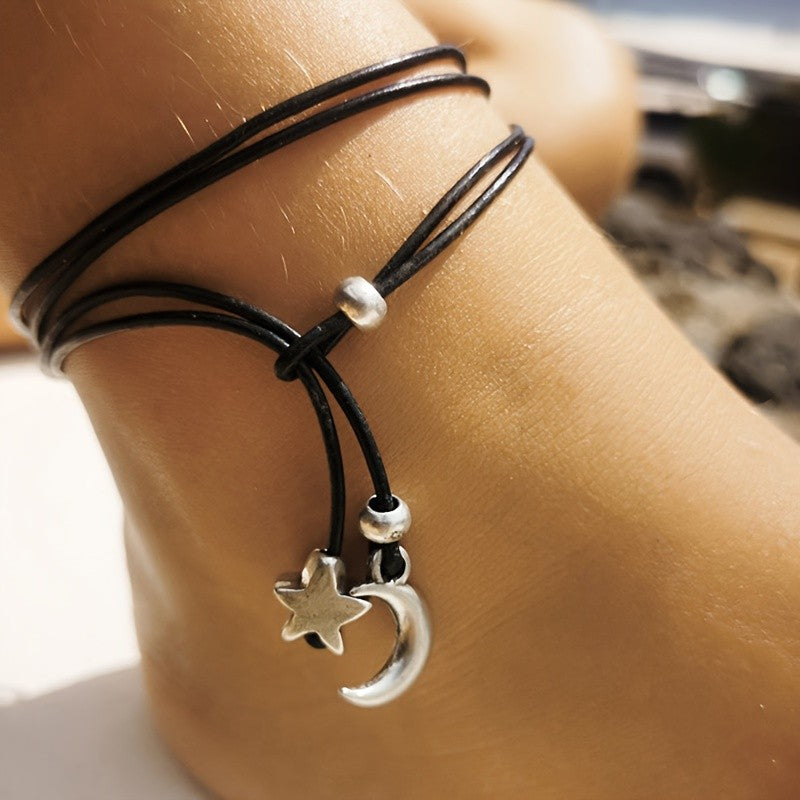 Adjustable Boho Floral Rope Anklet