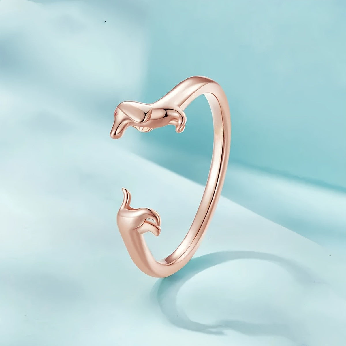 Boho Dachshund Puppy Ring Set