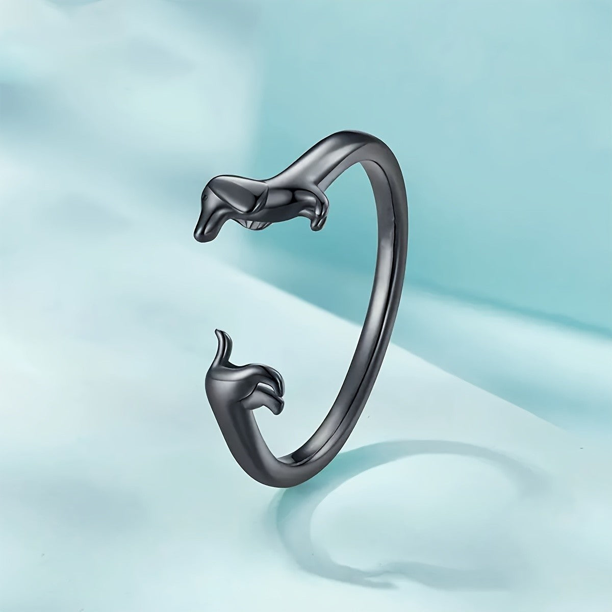 Boho Dachshund Puppy Ring Set