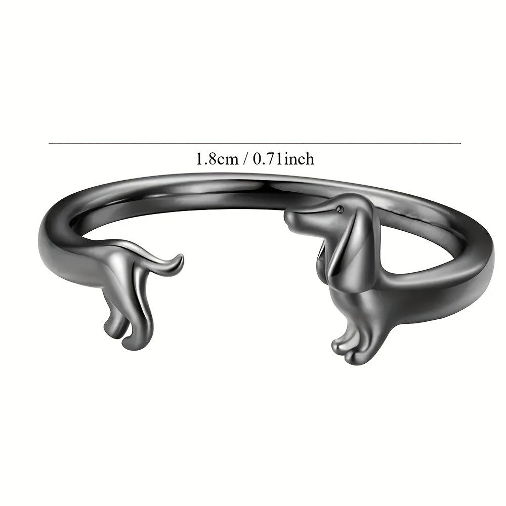 Boho Dachshund Puppy Ring Set