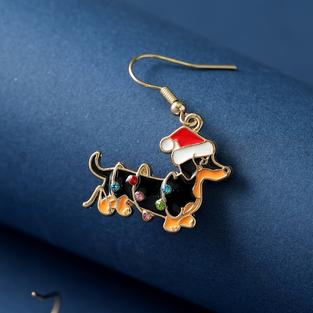 Cute Christmas Dachshund Earrings