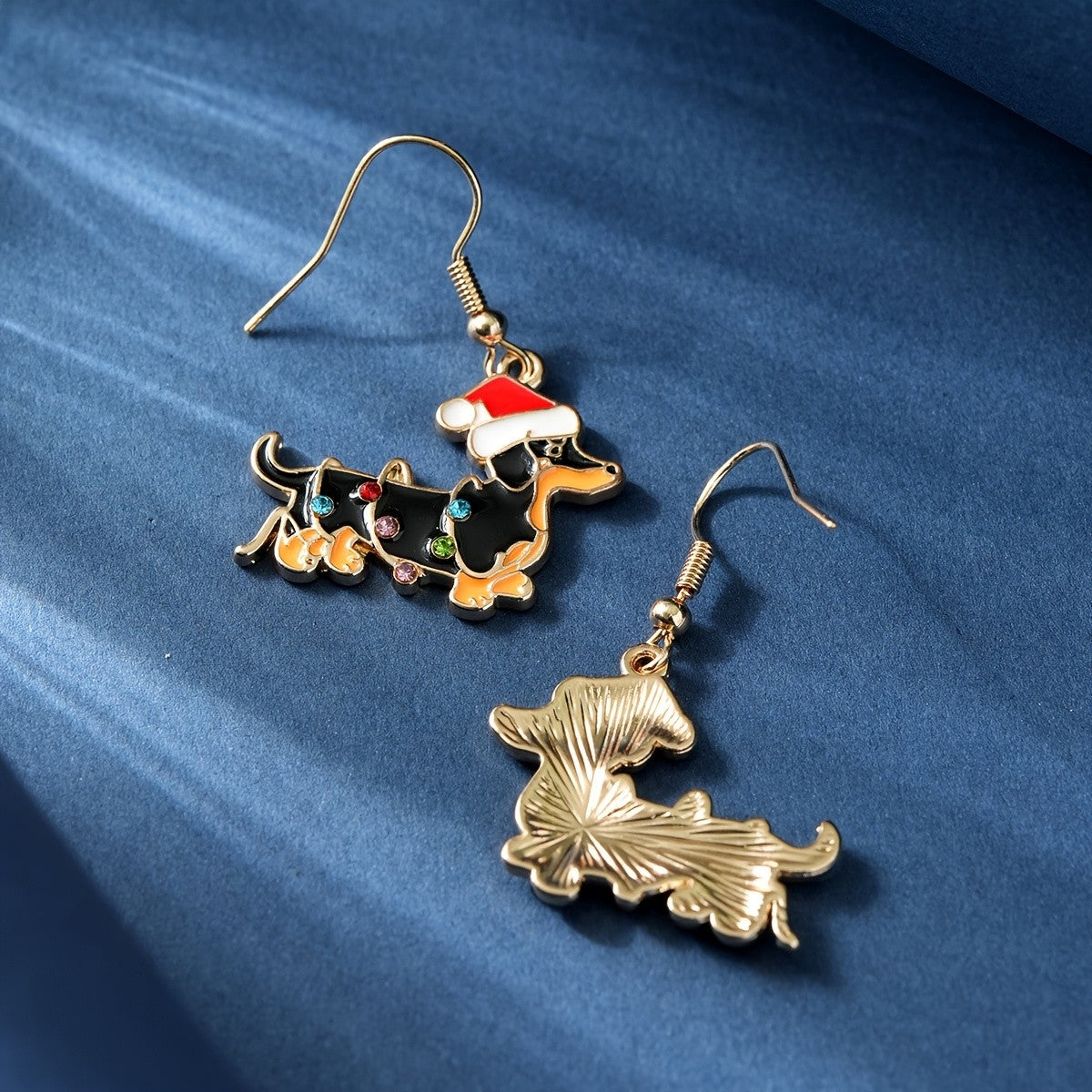 Cute Christmas Dachshund Earrings