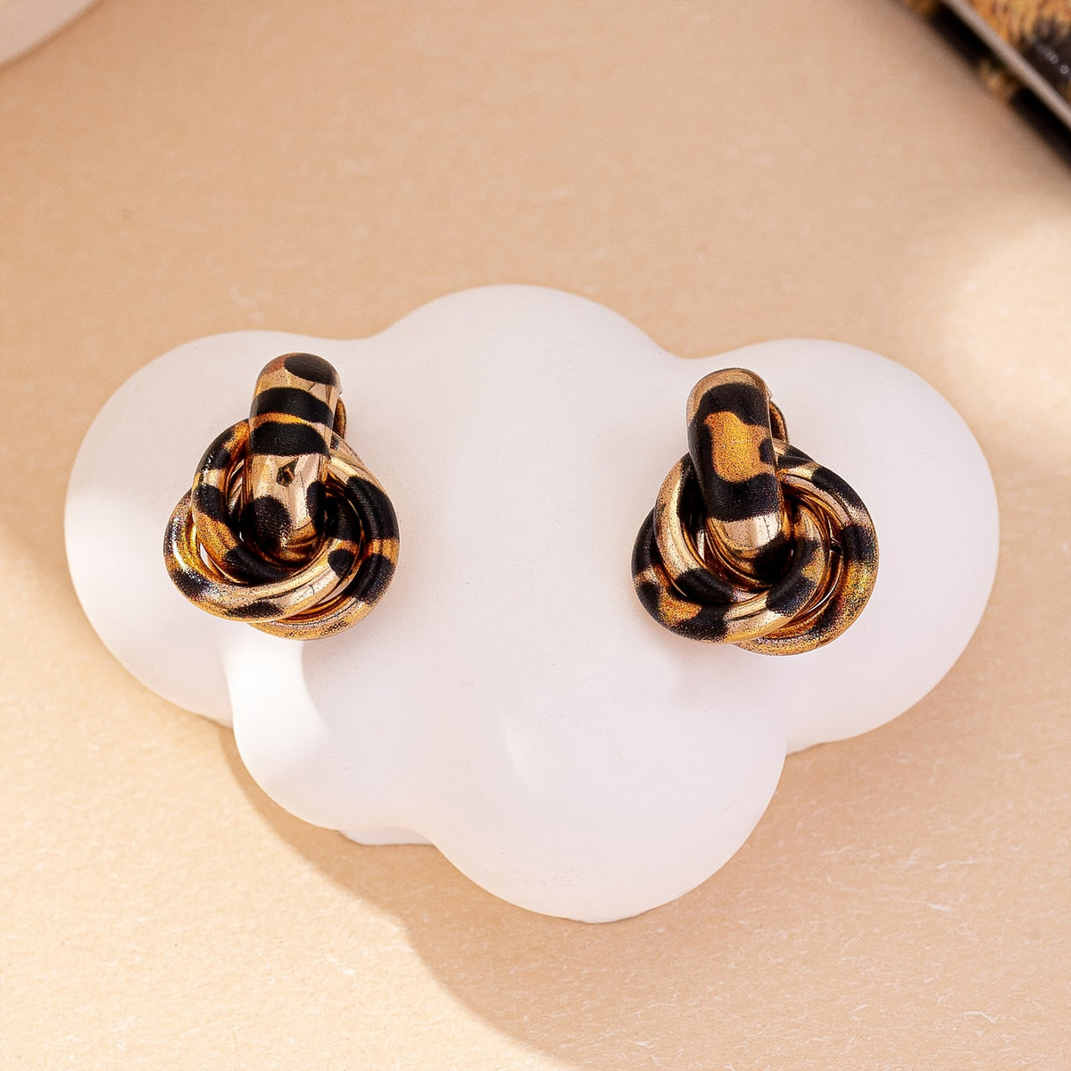 Classy Leopard Print Knot Earrings