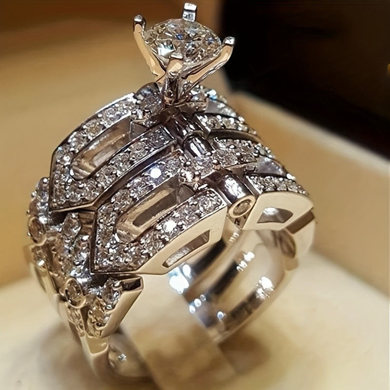 Classy Zircon Stacked Ring Set