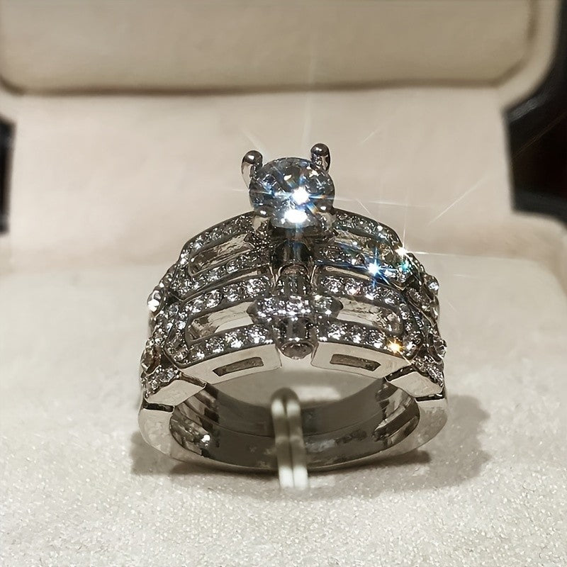 Classy Zircon Stacked Ring Set