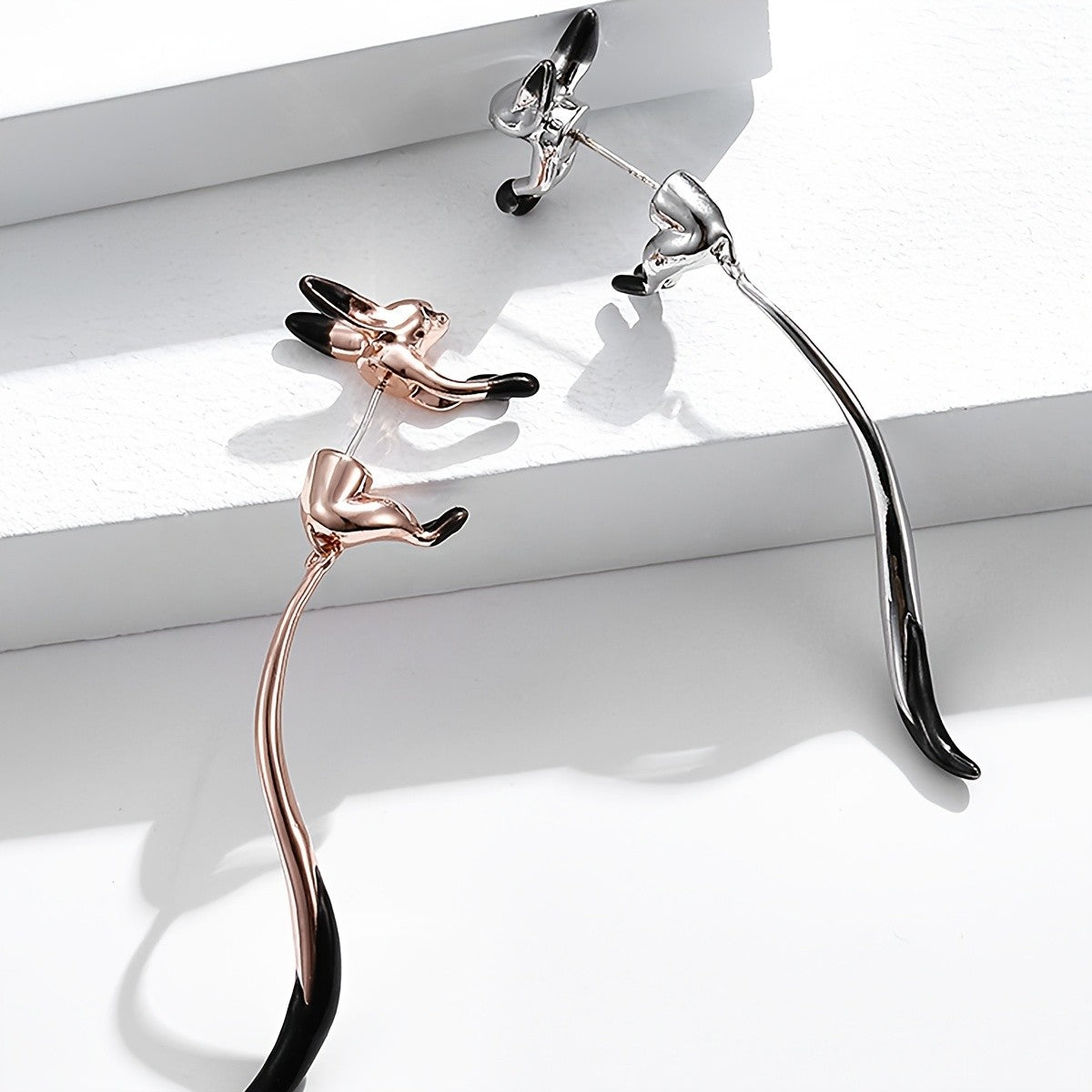 18k Elegant Fox Drop Earrings