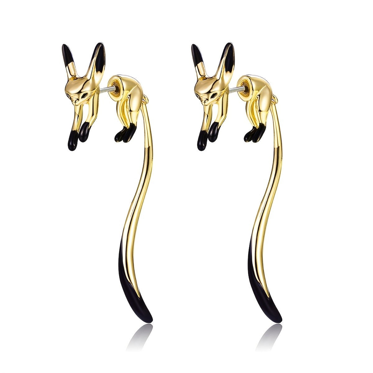 18k Elegant Fox Drop Earrings