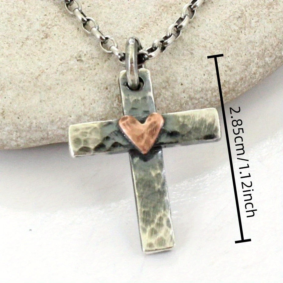 Dainty Hammered Cross Necklace