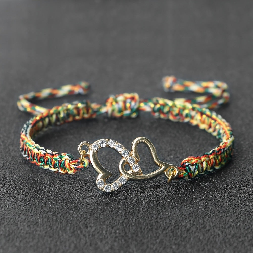 Boho Woven Heart Bracelet