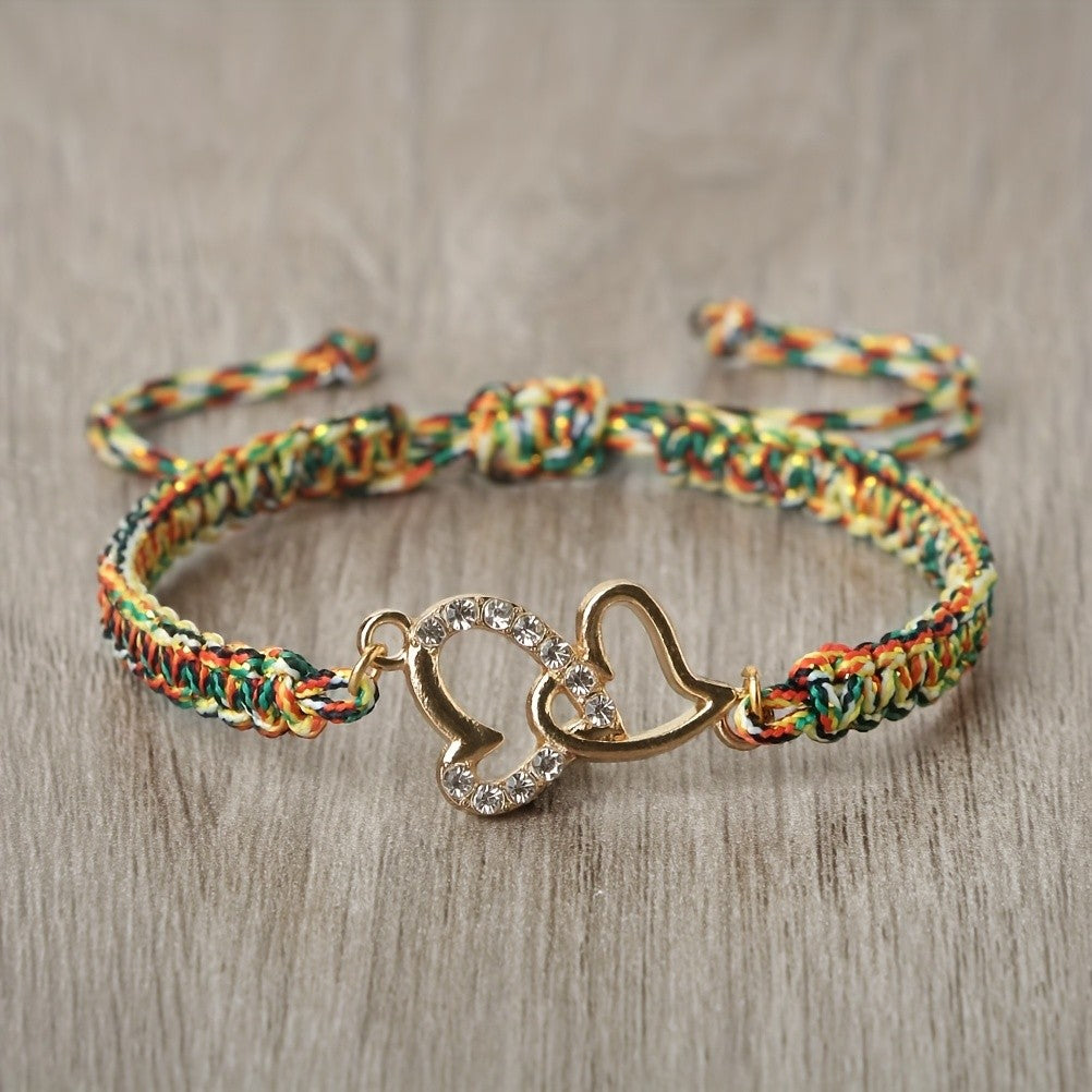 Boho Woven Heart Bracelet