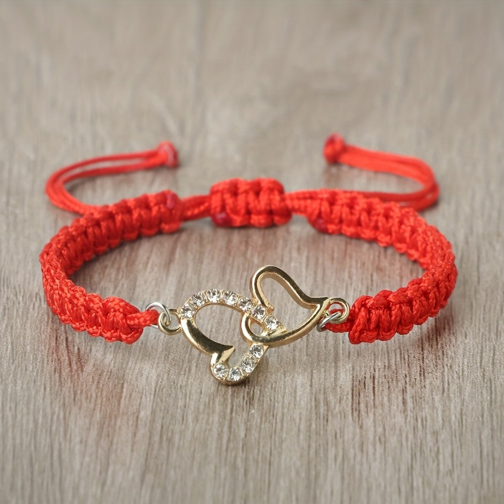 Boho Woven Heart Bracelet