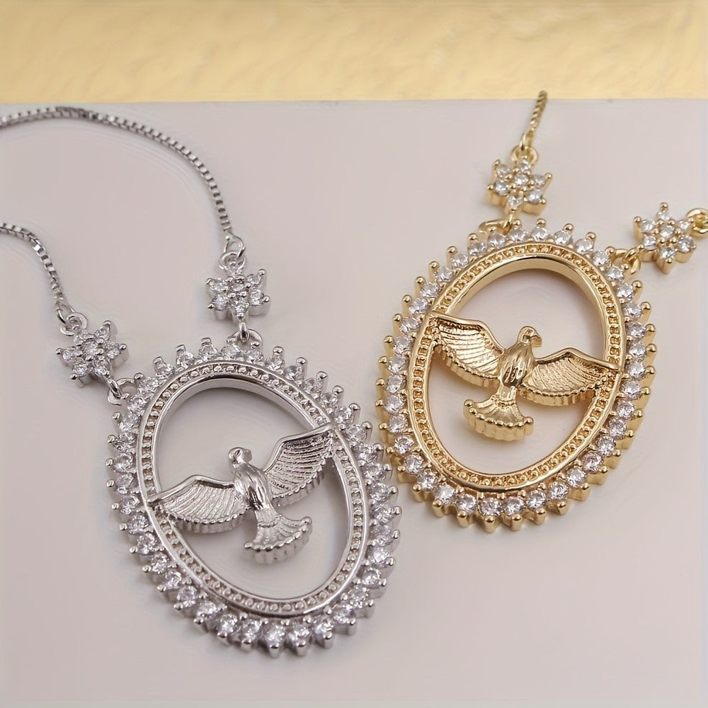 18k Classy Zircon Peace Dove Necklace