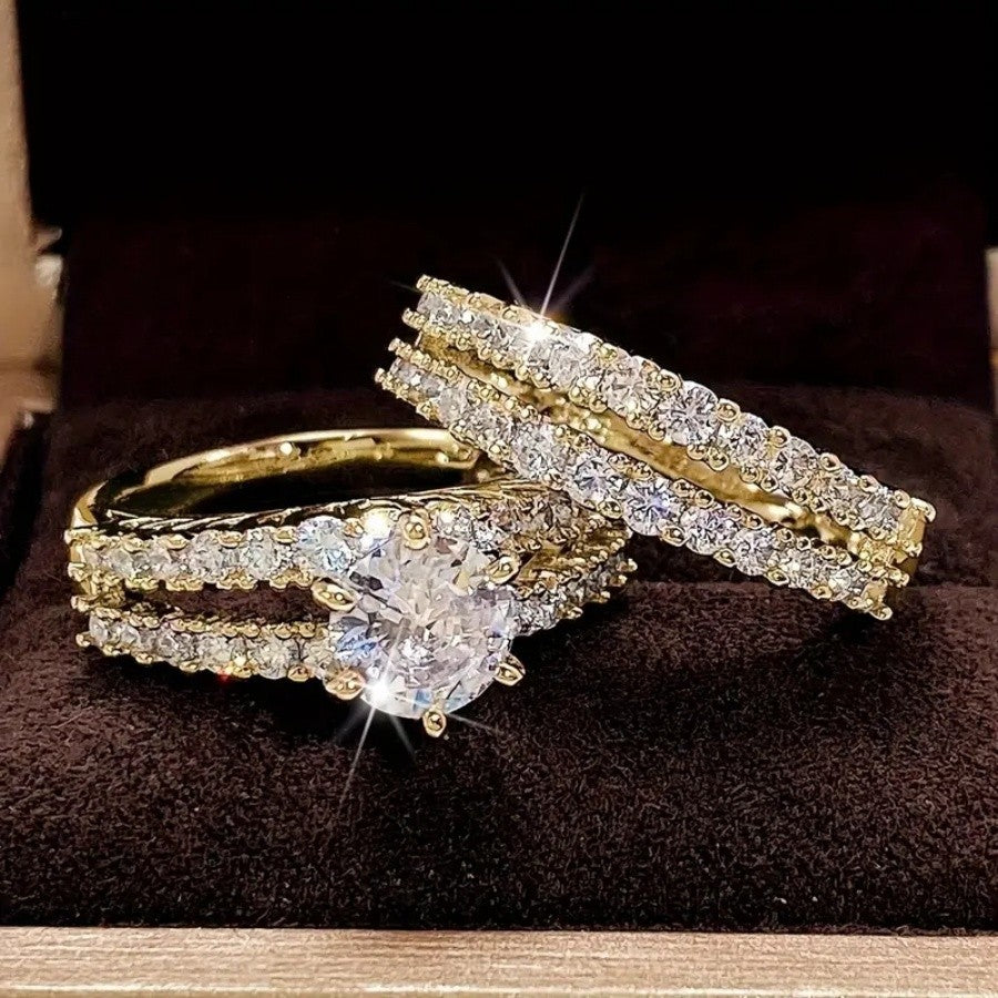Elegant Cubic Zirconia Stackable Ring Set