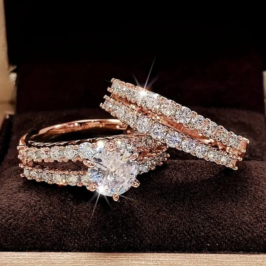 Elegant Cubic Zirconia Stackable Ring Set